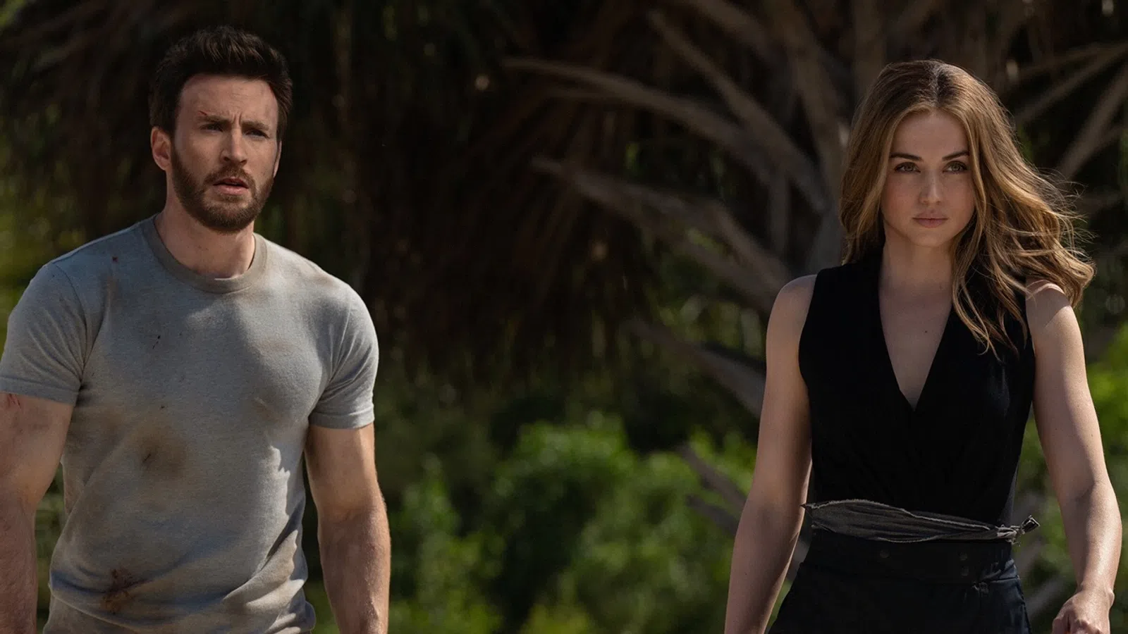Chris Evans, Ana de Armas walking