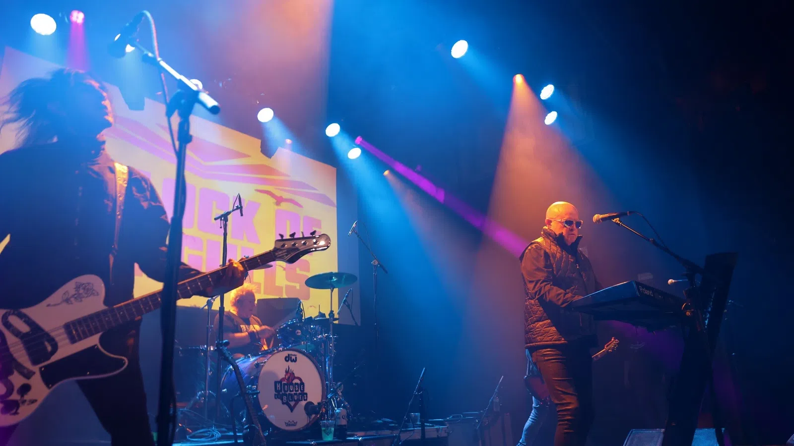 a band playing on a stage