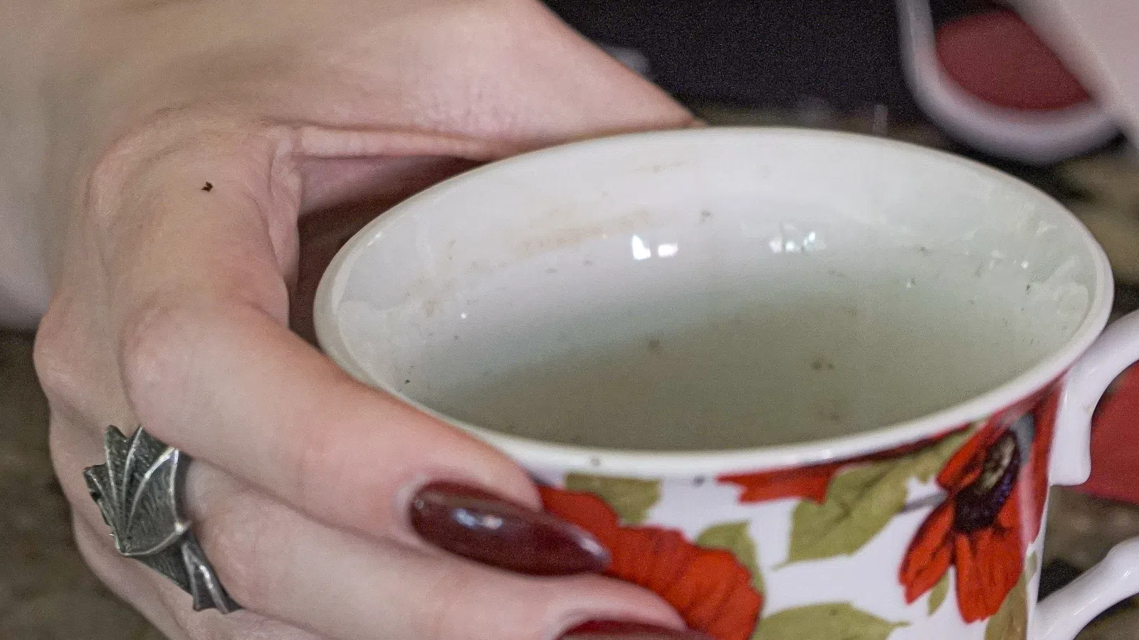a person holding a cup of tea