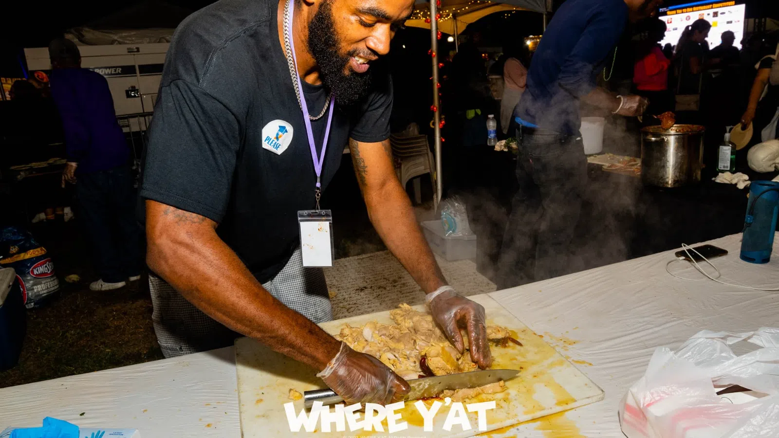 a man making a doughnut