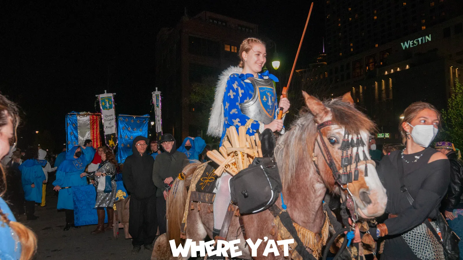 a person riding a horse
