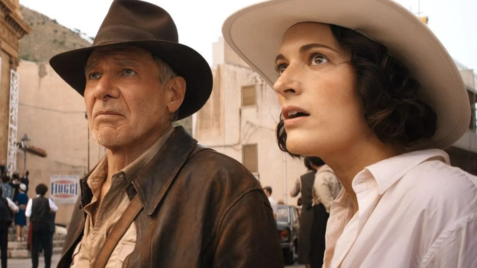 Phoebe Waller-Bridge, Harrison Ford wearing hats