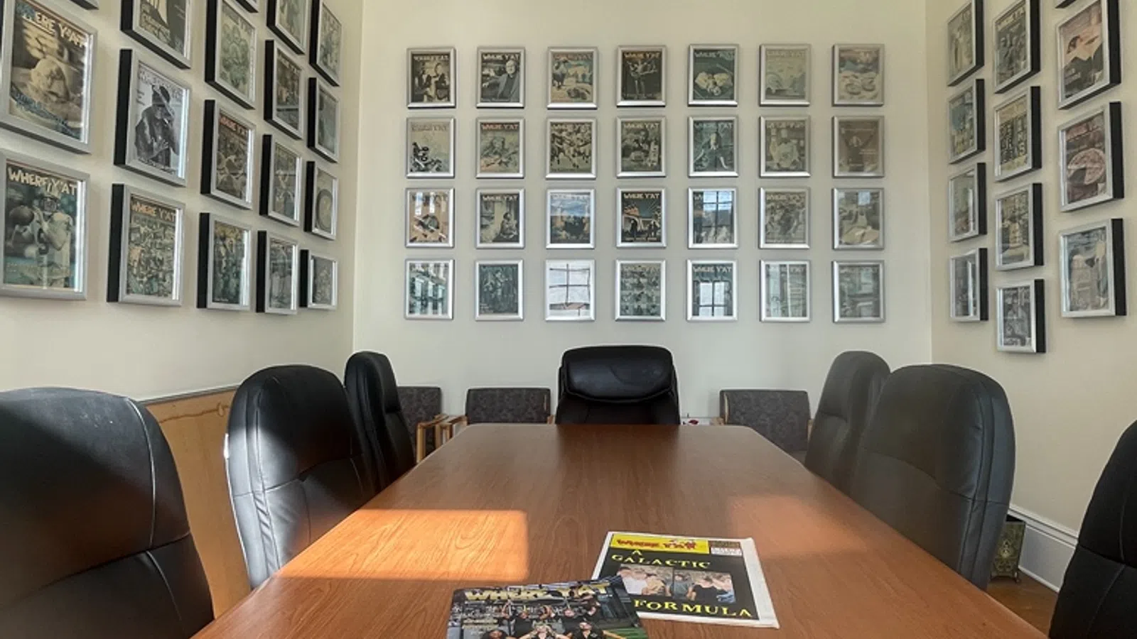 a table with a few cards on it