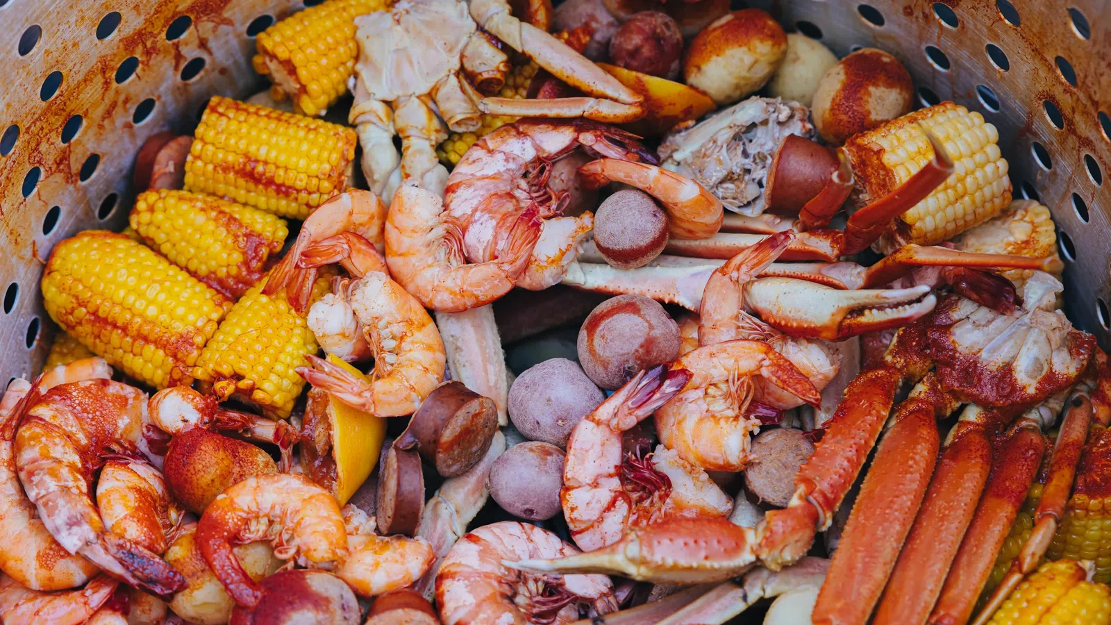 a basket of seafood