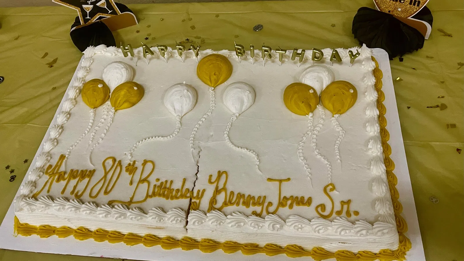 a cake with a message on it