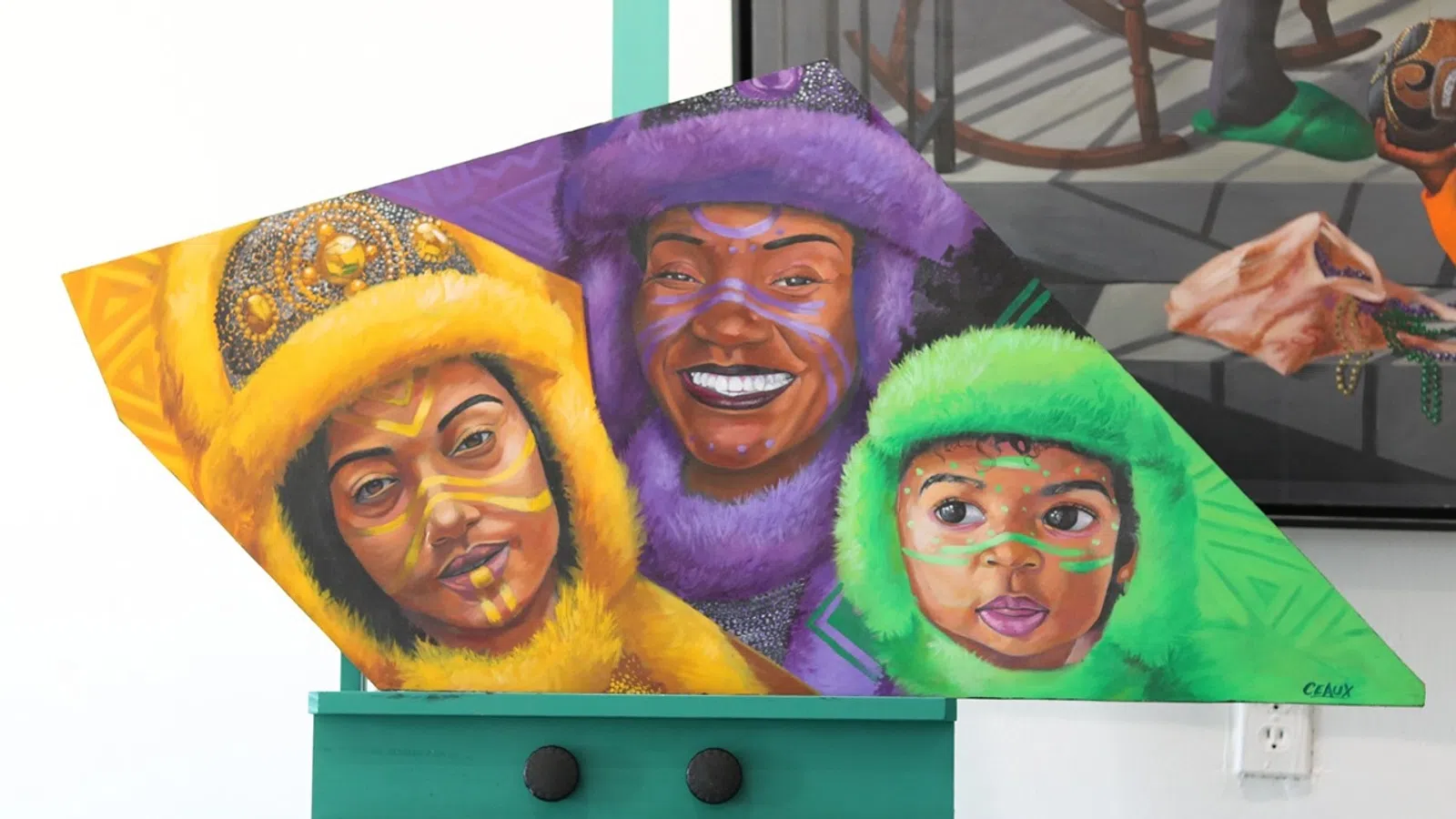 a group of people wearing colorful hats