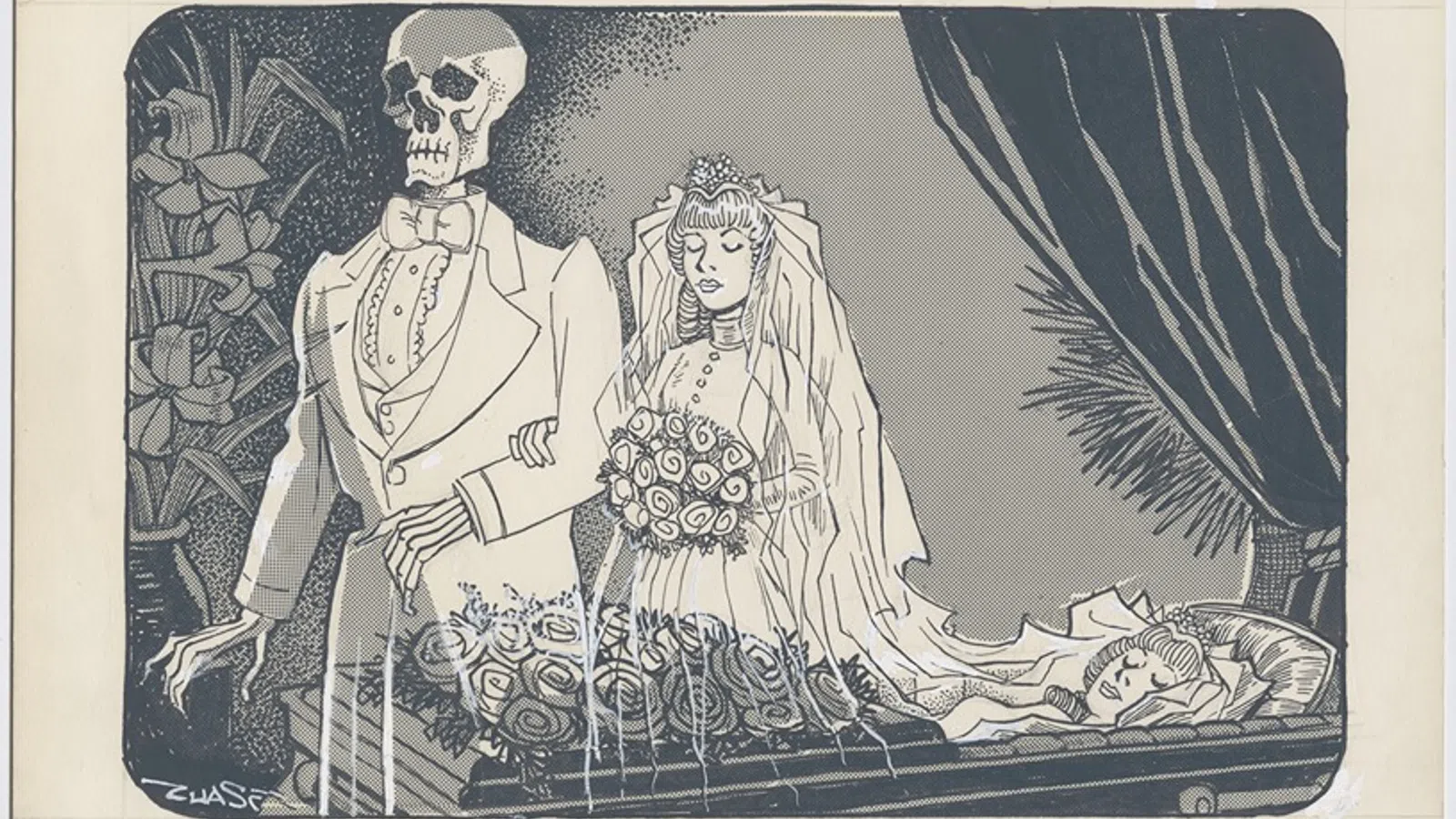 a drawing of a man and woman