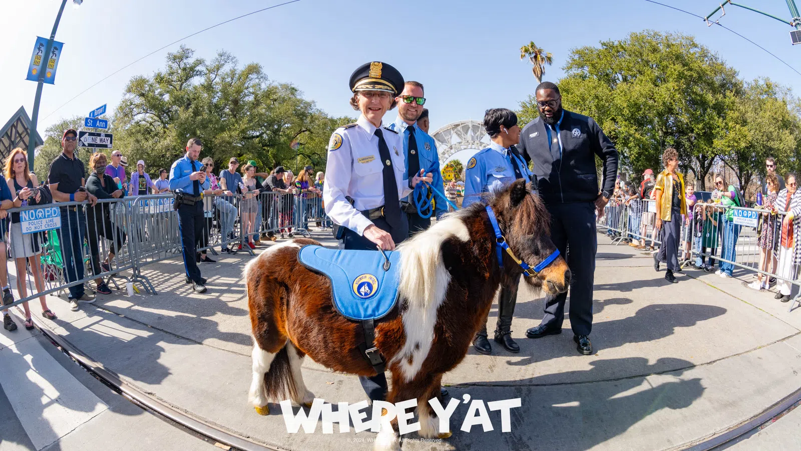 a group of men walking a horse