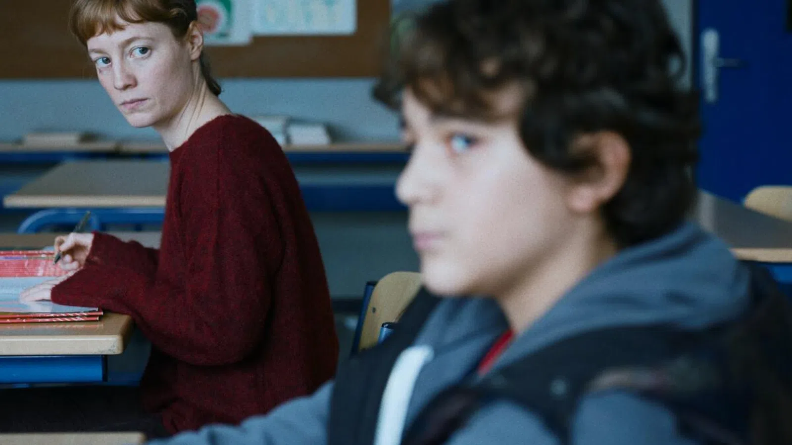 a person sitting in a classroom