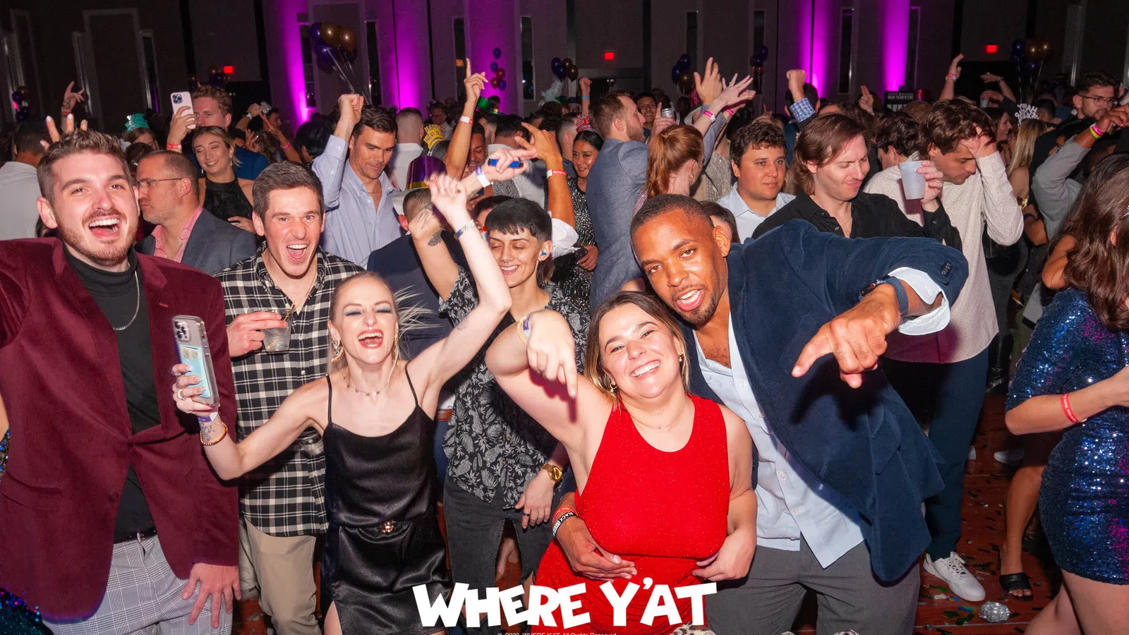 a group of people dancing