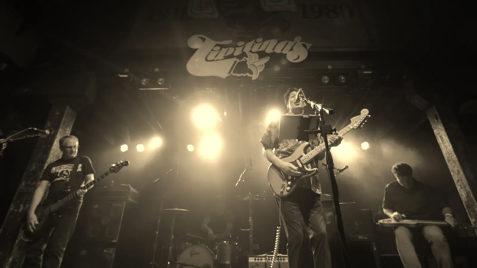 a band playing on a stage
