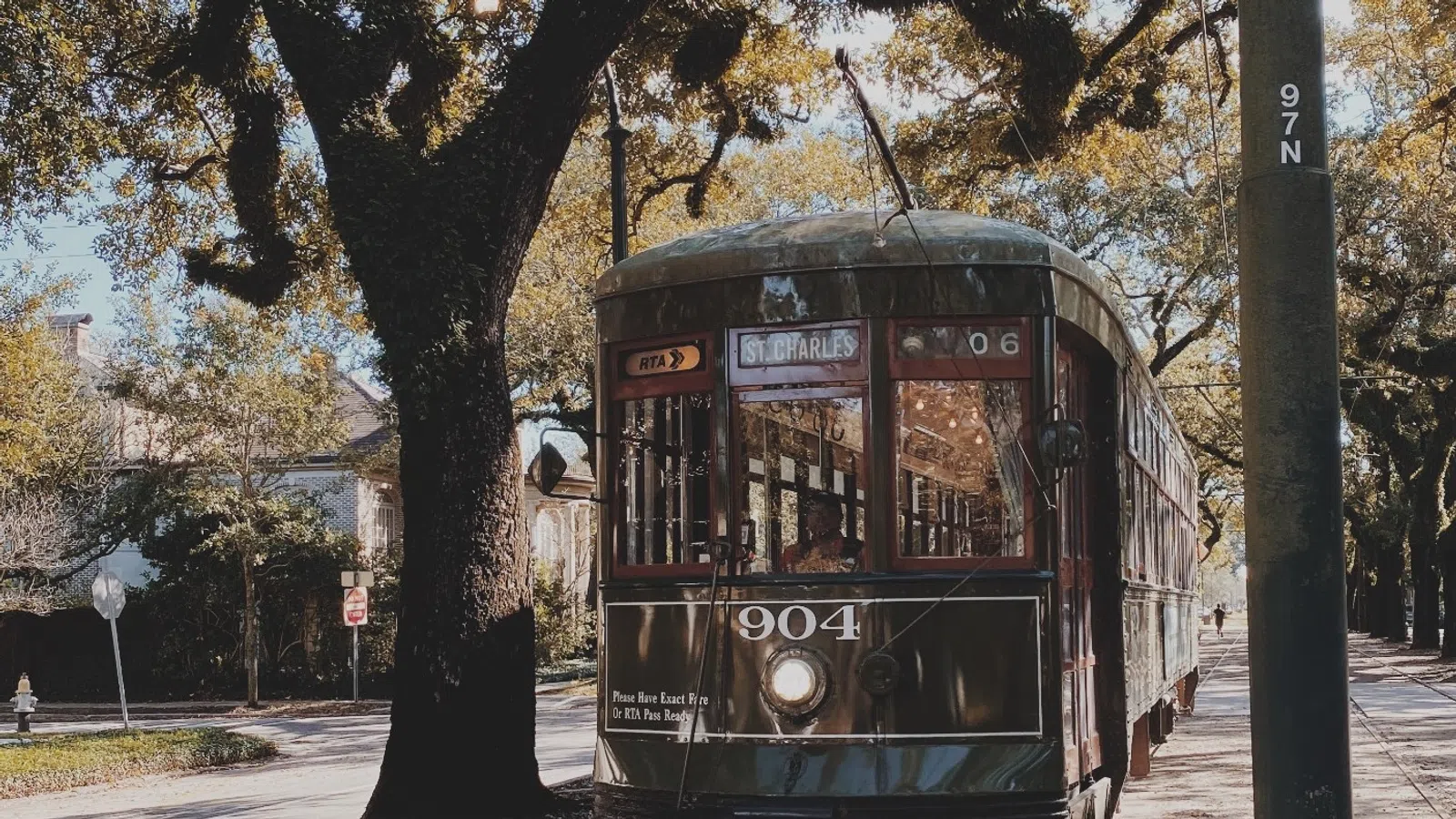 a trolley on a street