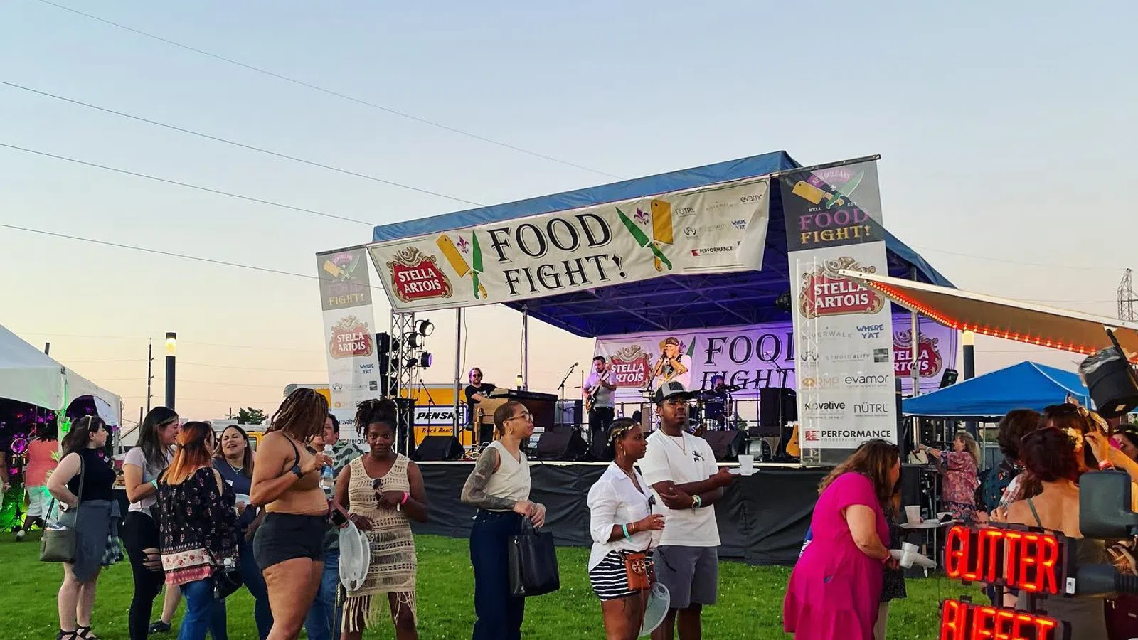 a group of people at an outdoor event