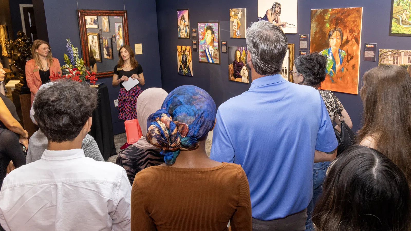 a group of people in a room