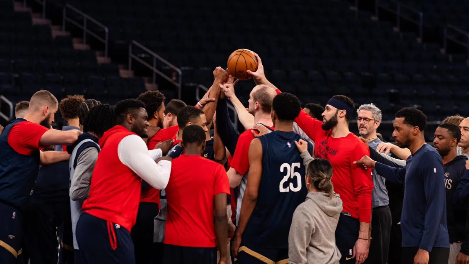 a group of people in a gym