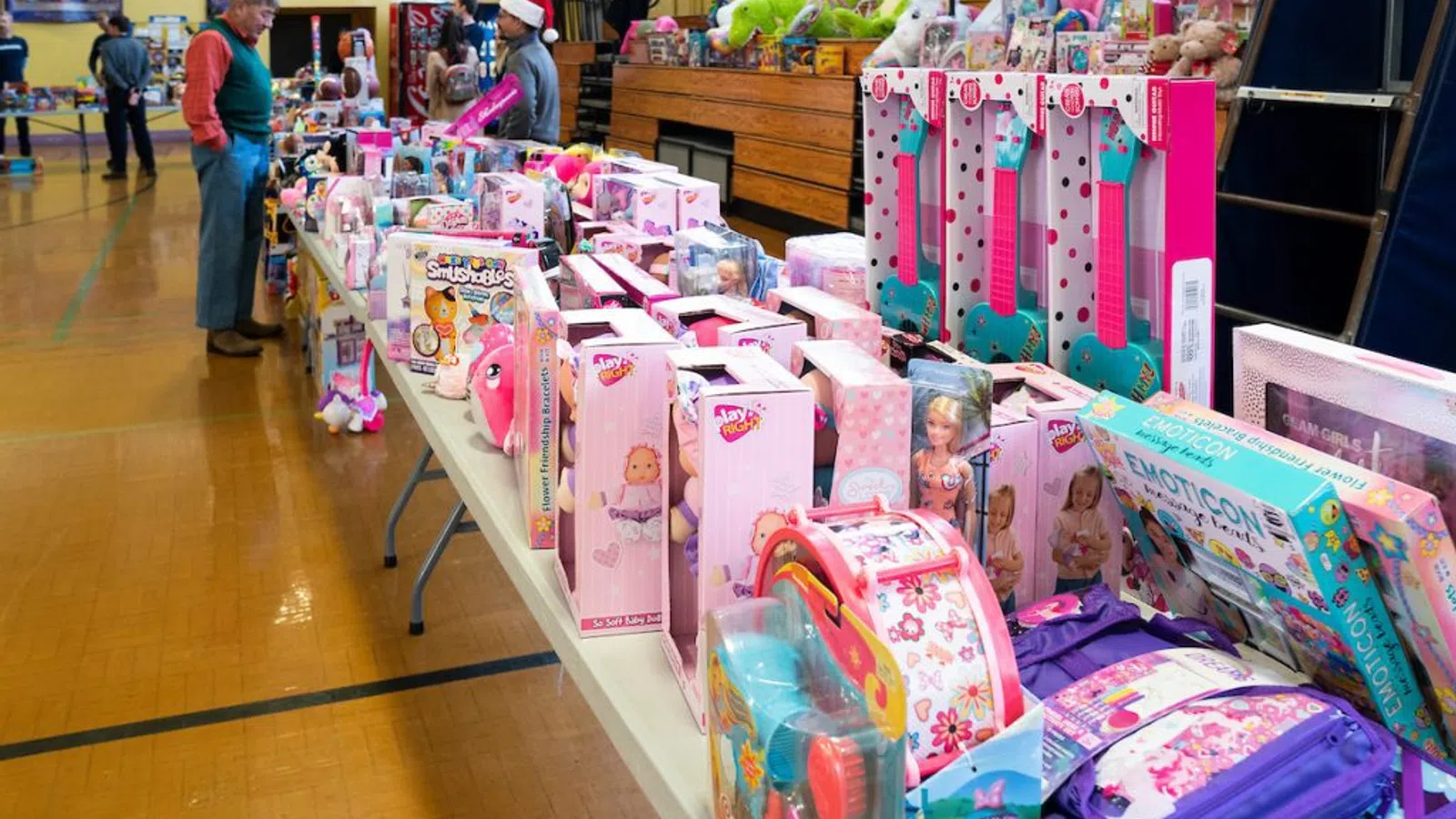 a store with a variety of gift bags