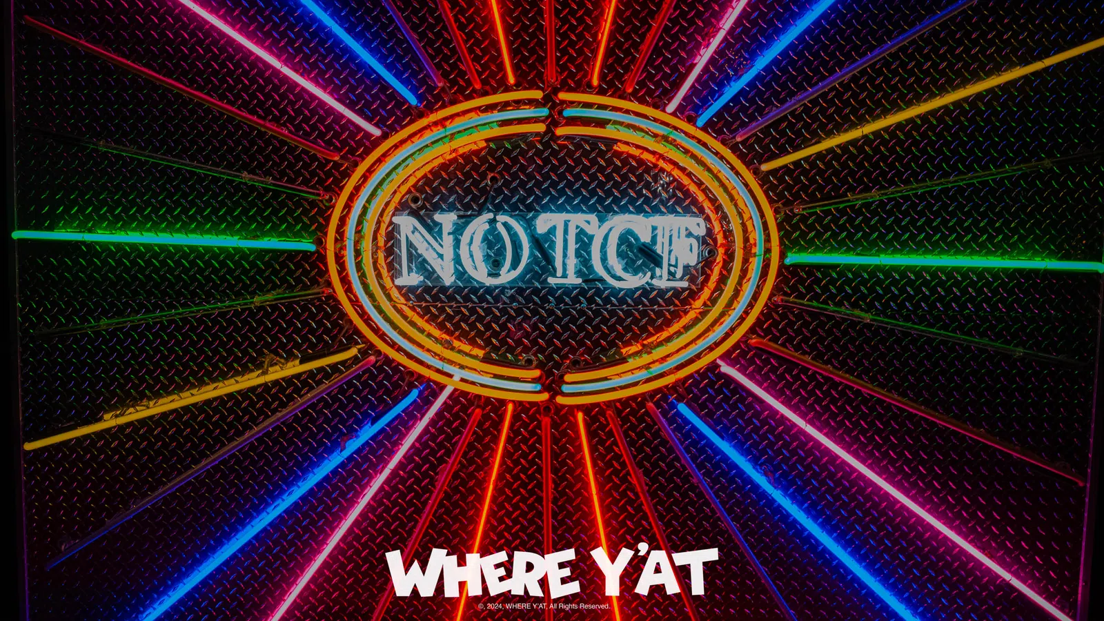 a neon sign with a word