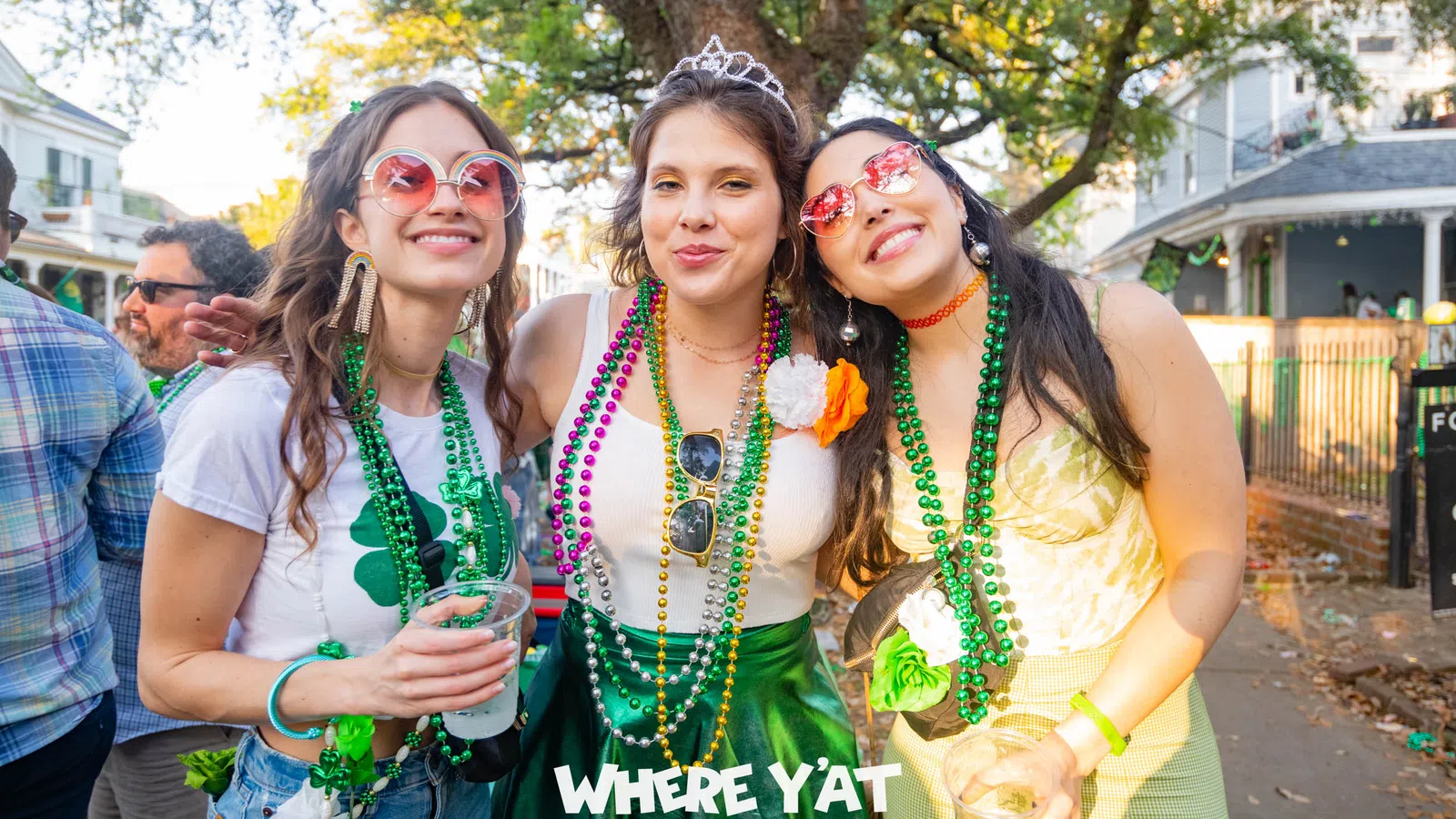 a group of women wearing clothing