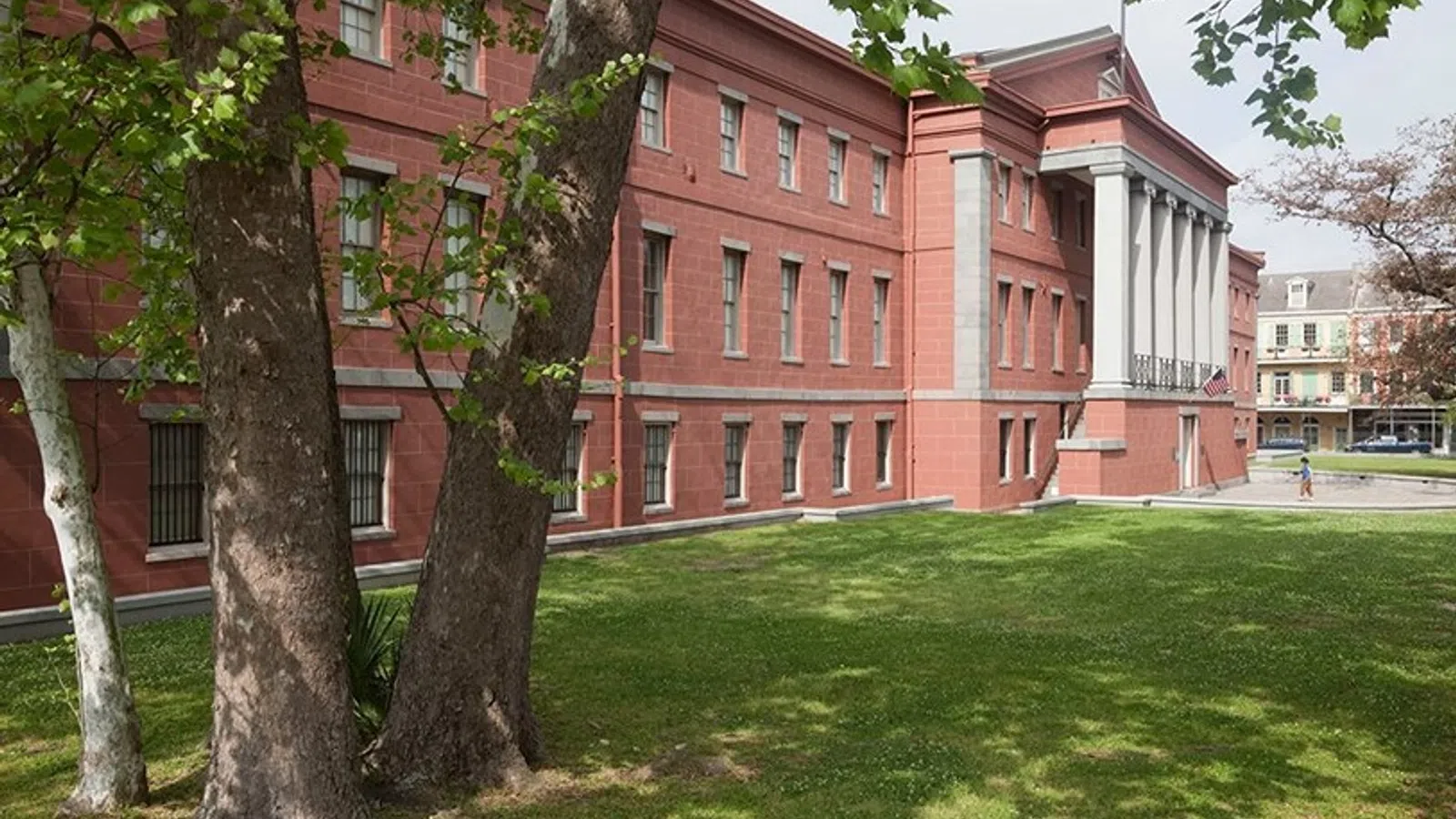 a large red building