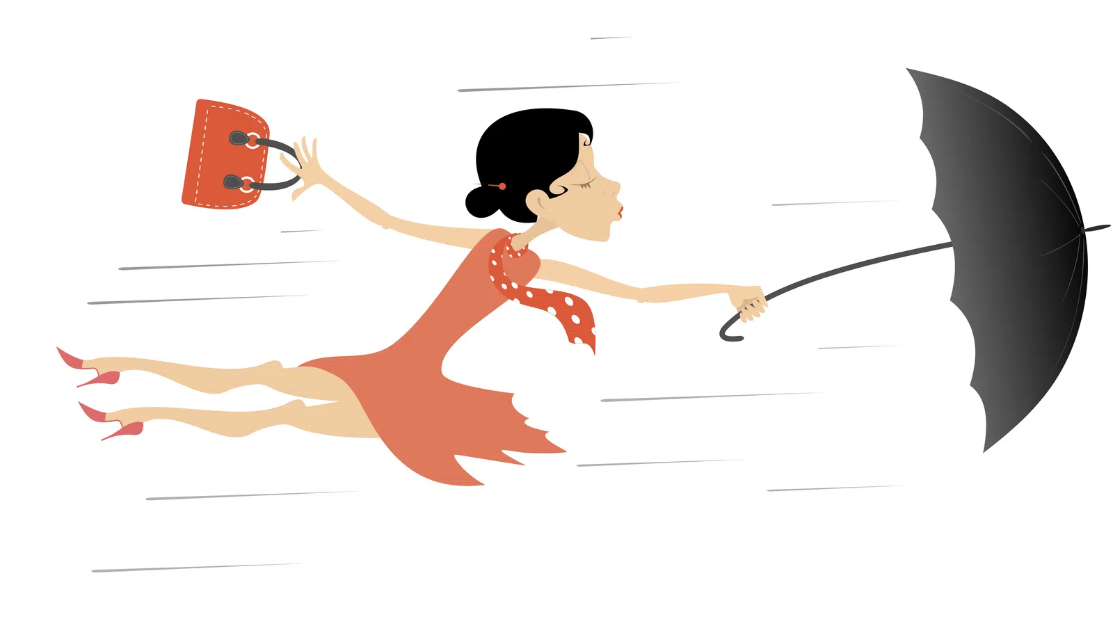 a person running with a red and black object in the hand