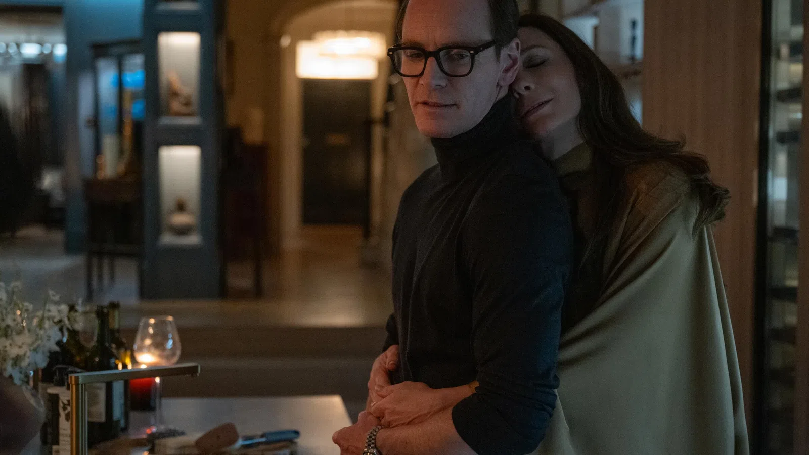 a man and woman hugging