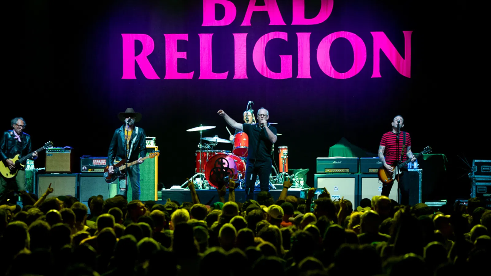 a band playing on stage