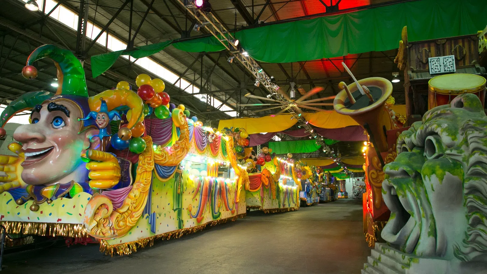a large colorful carnival ride