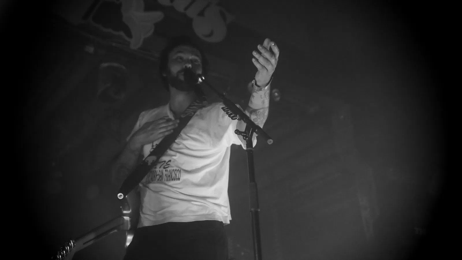 a person holding a microphone