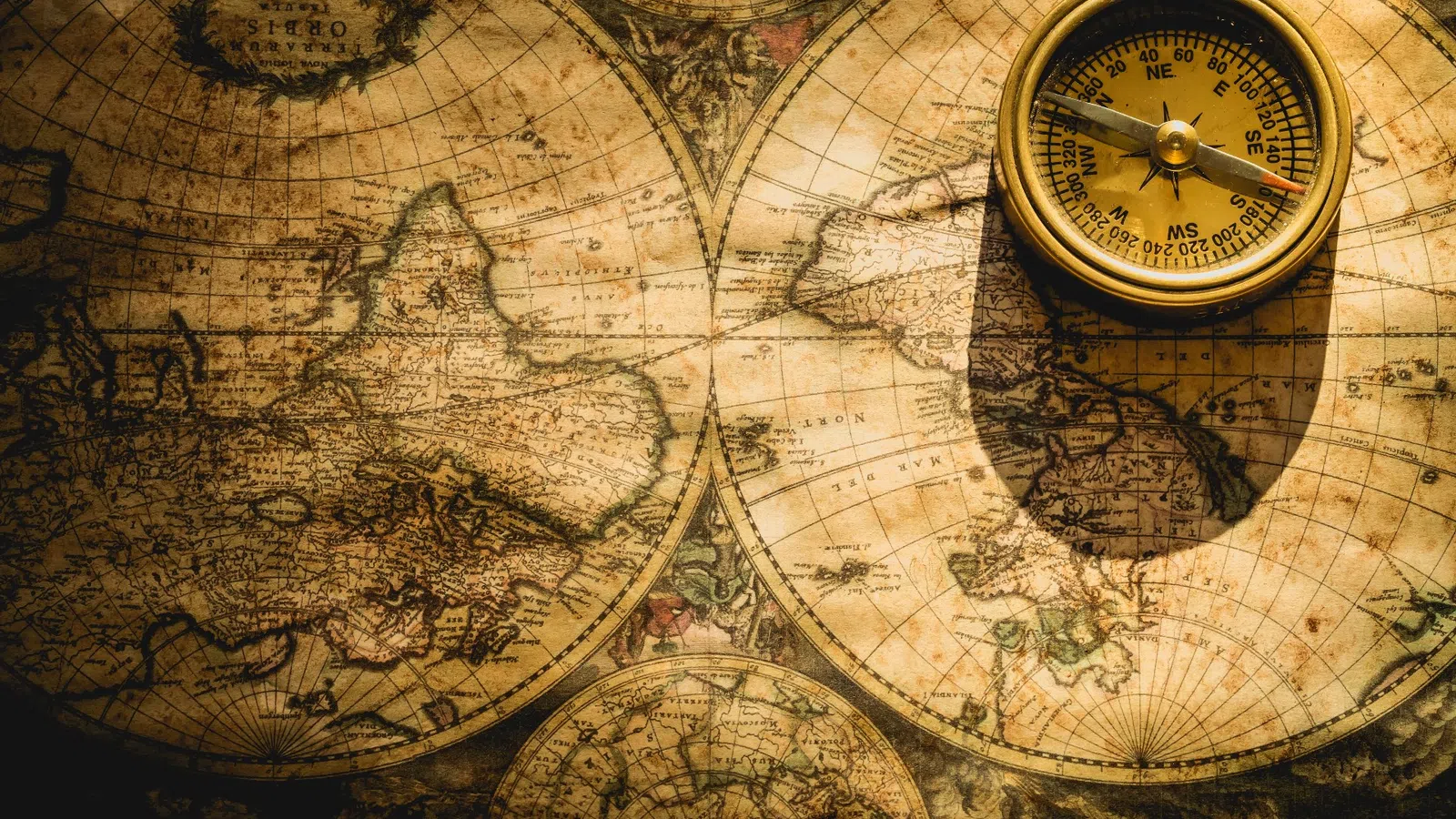 a clock on a map