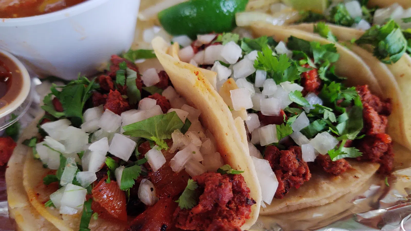 a plate of tacos