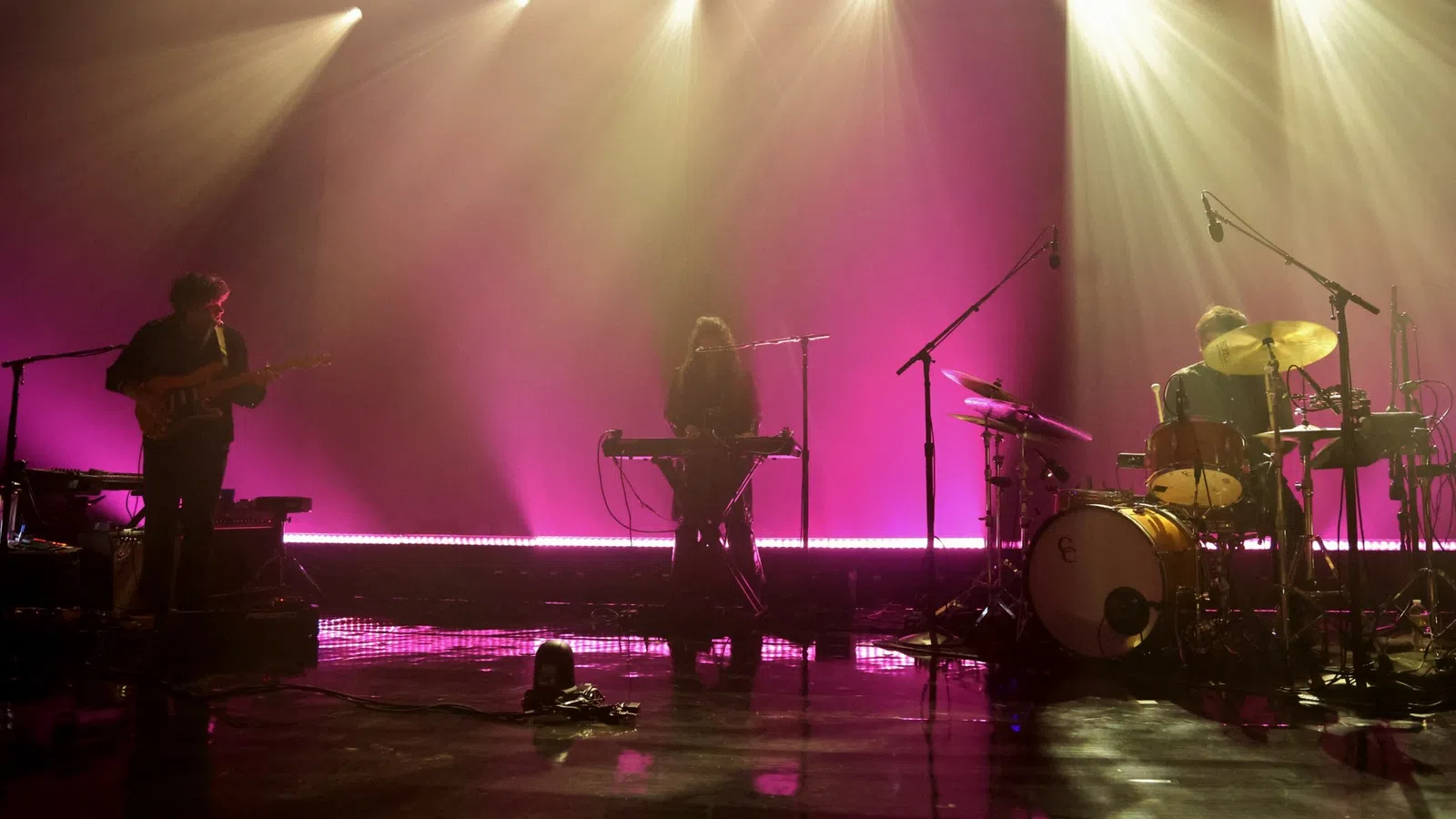 a band playing on a stage