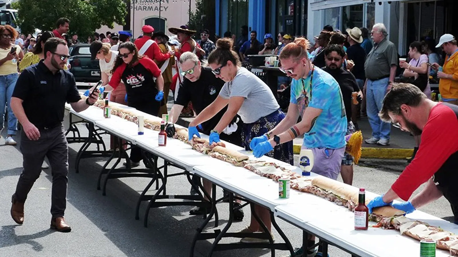 a group of people working at a table