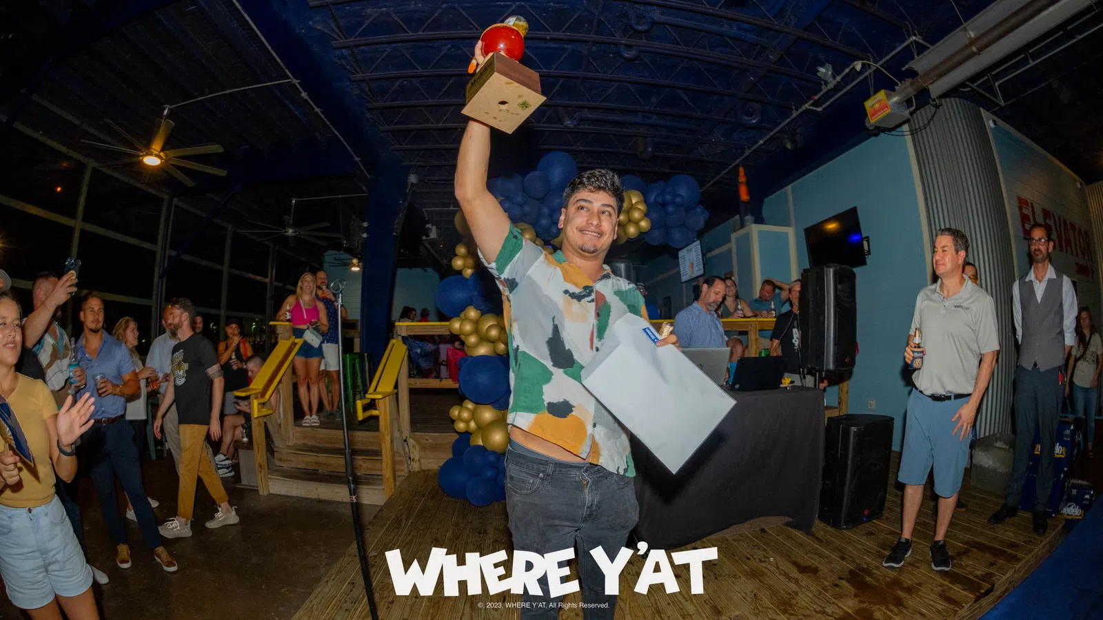 a person holding a box