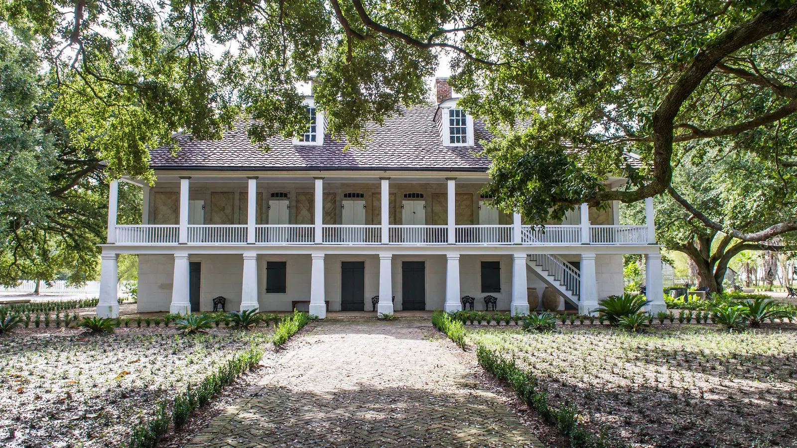 a house with a large front yard