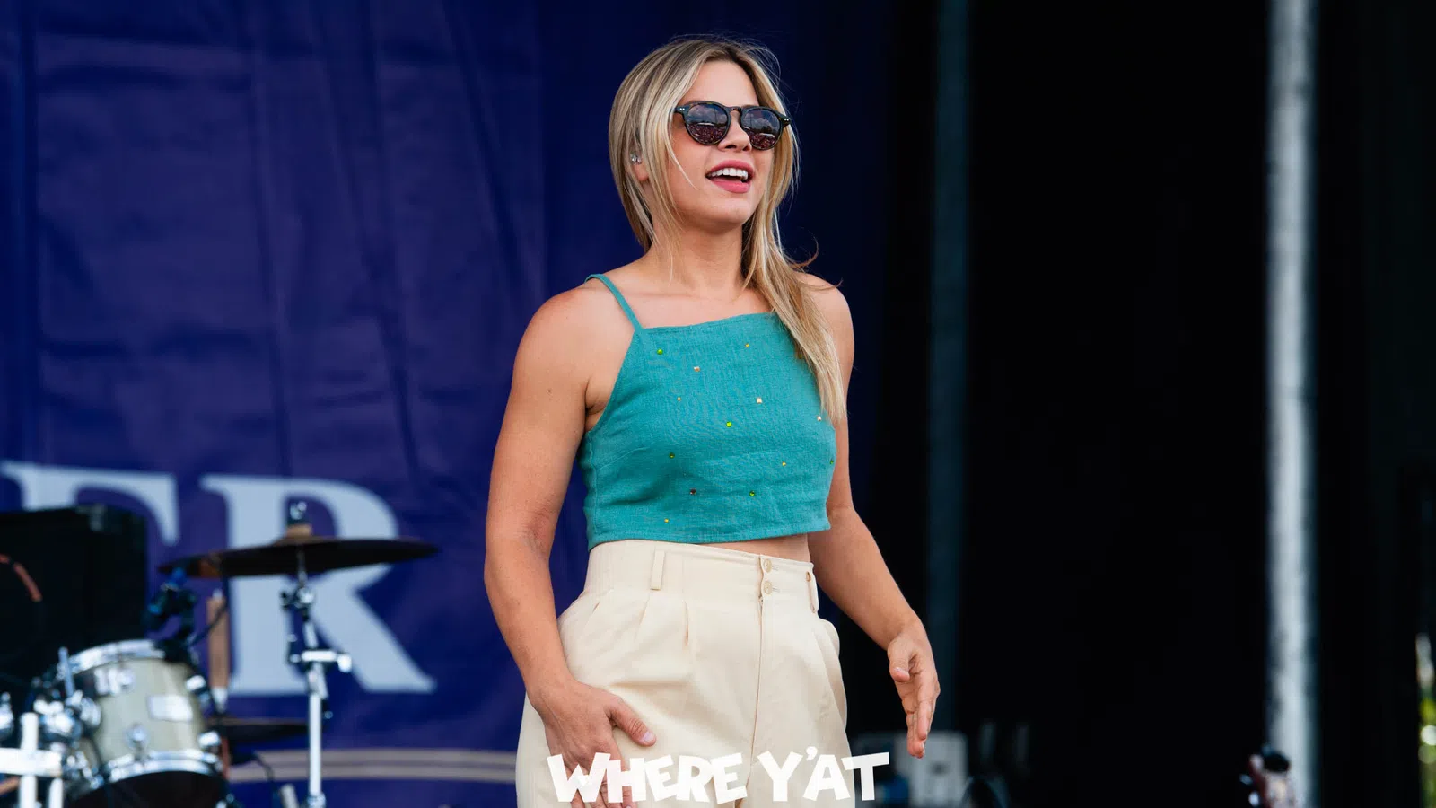 a woman wearing sunglasses
