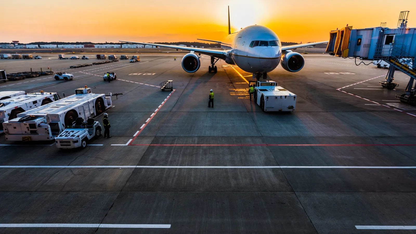 an airplane is being prepared for a flight