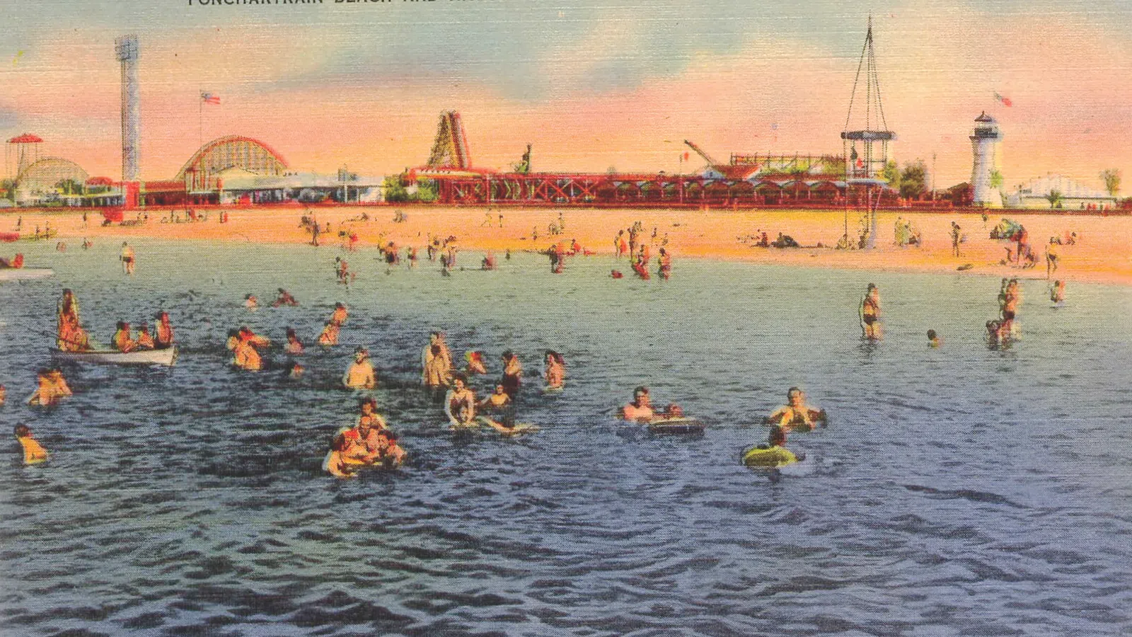 a group of people in the water