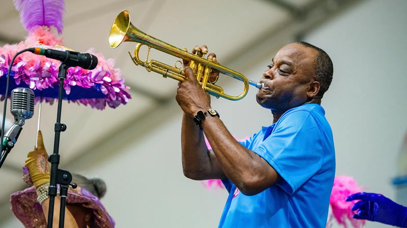a person playing a trumpet