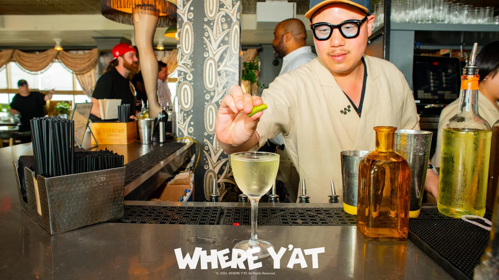 a person holding a drink