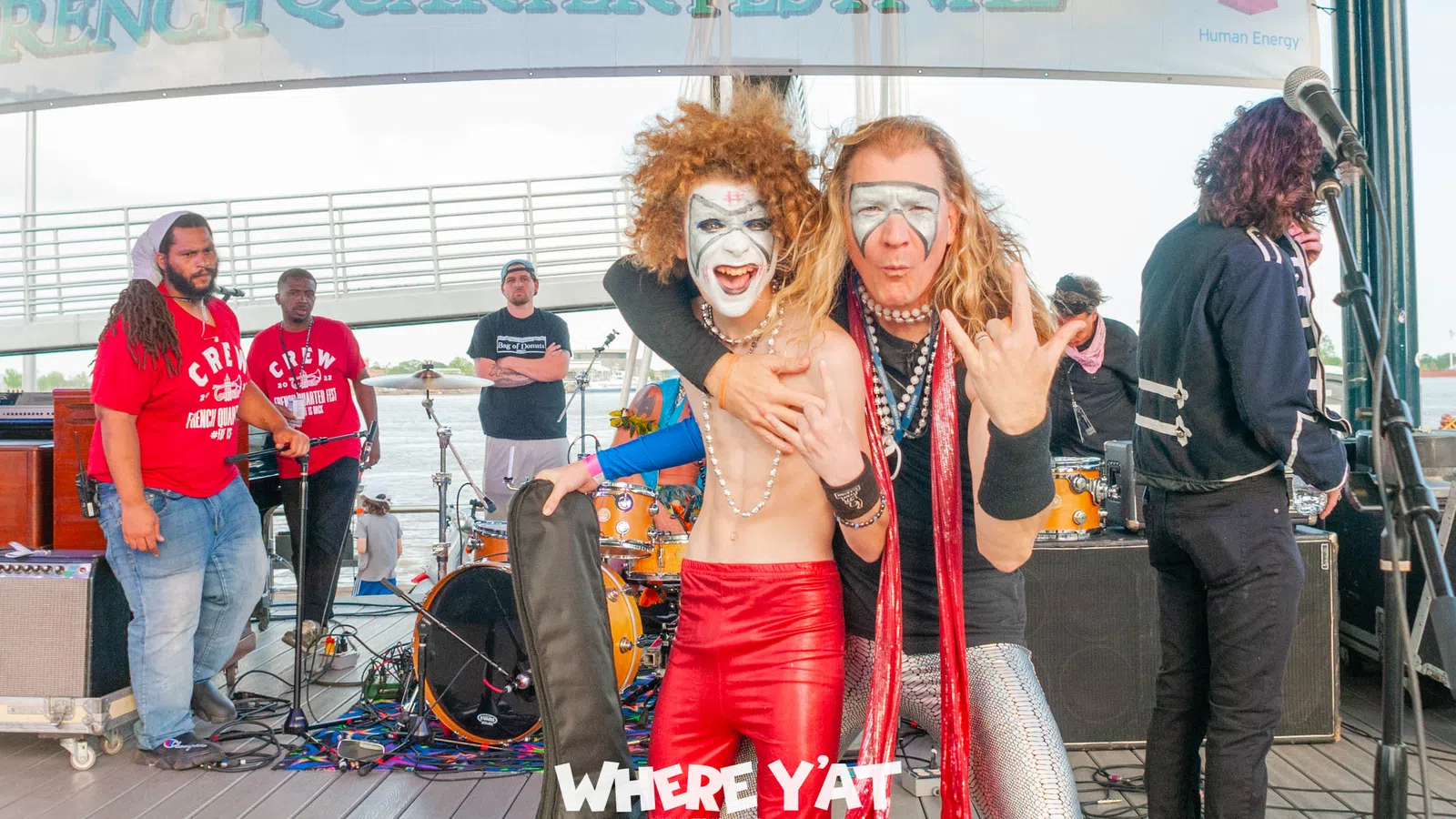 a couple of people wearing clothing