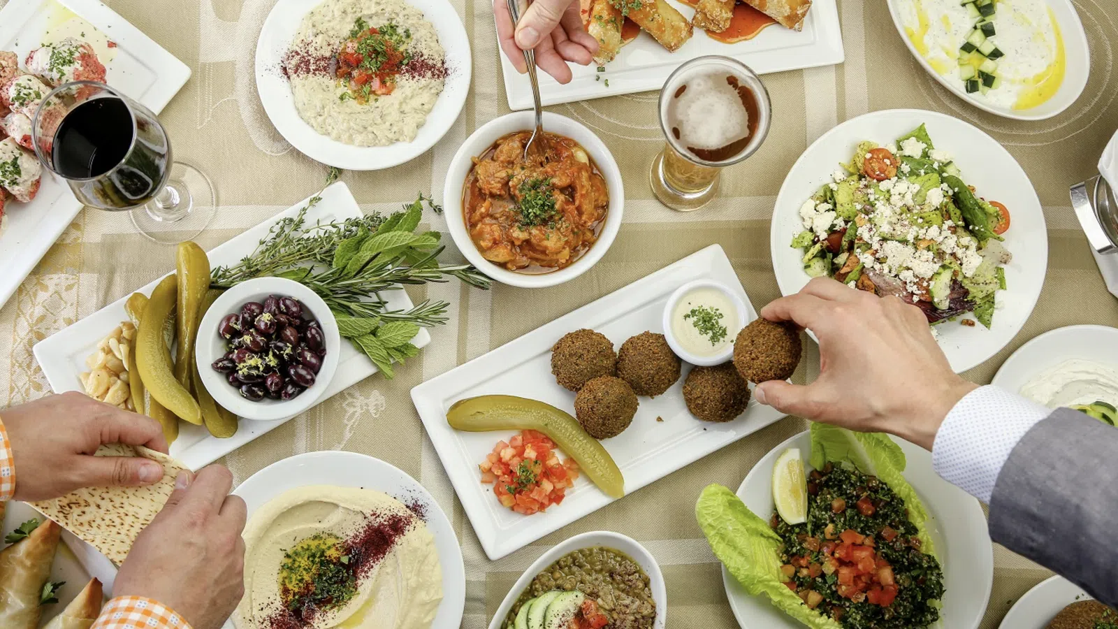 a table full of food