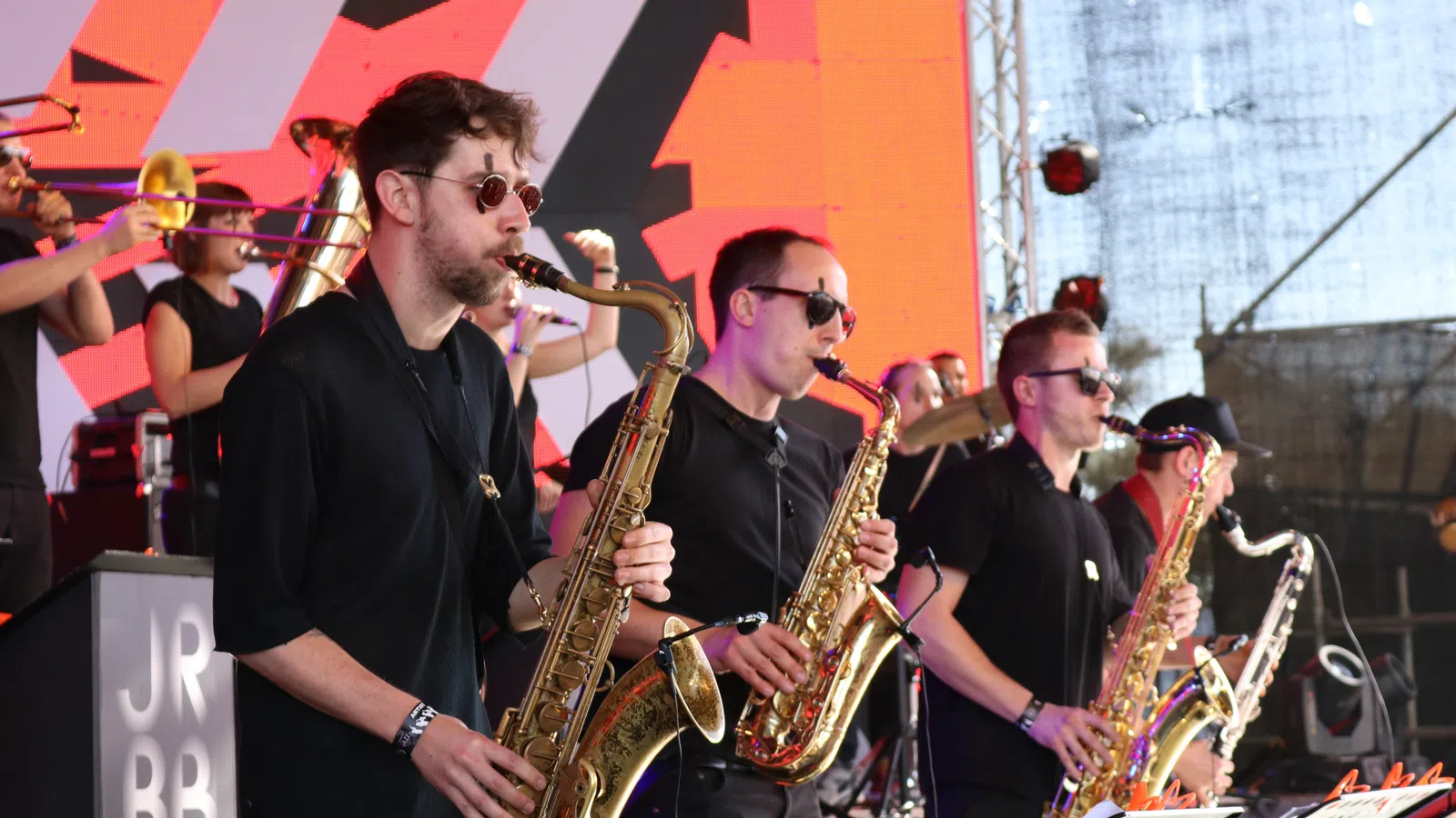 a group of people playing instruments