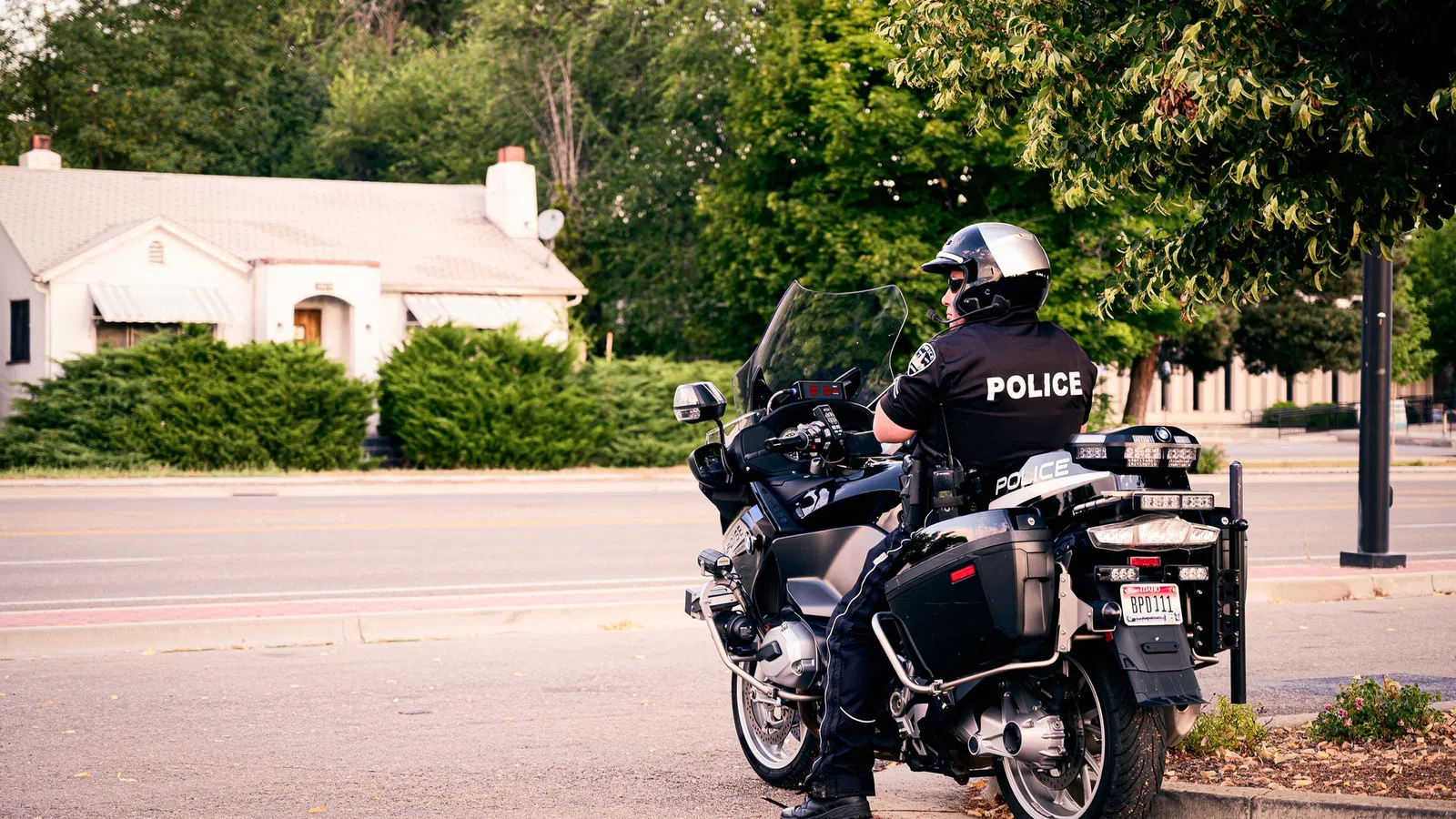 a police officer on a motorcycle