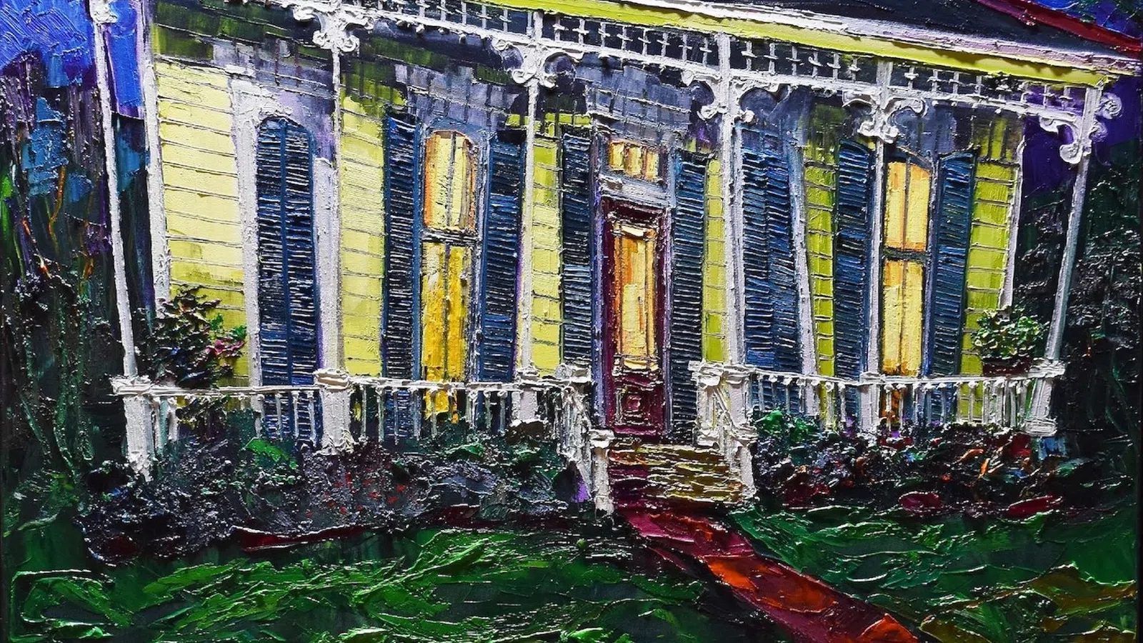 a painting of a house