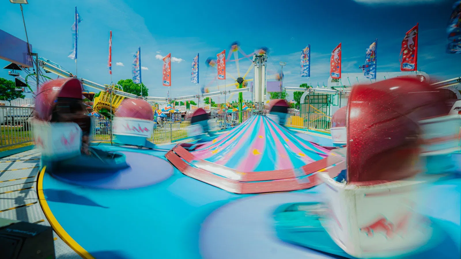 a group of people in a roller coaster