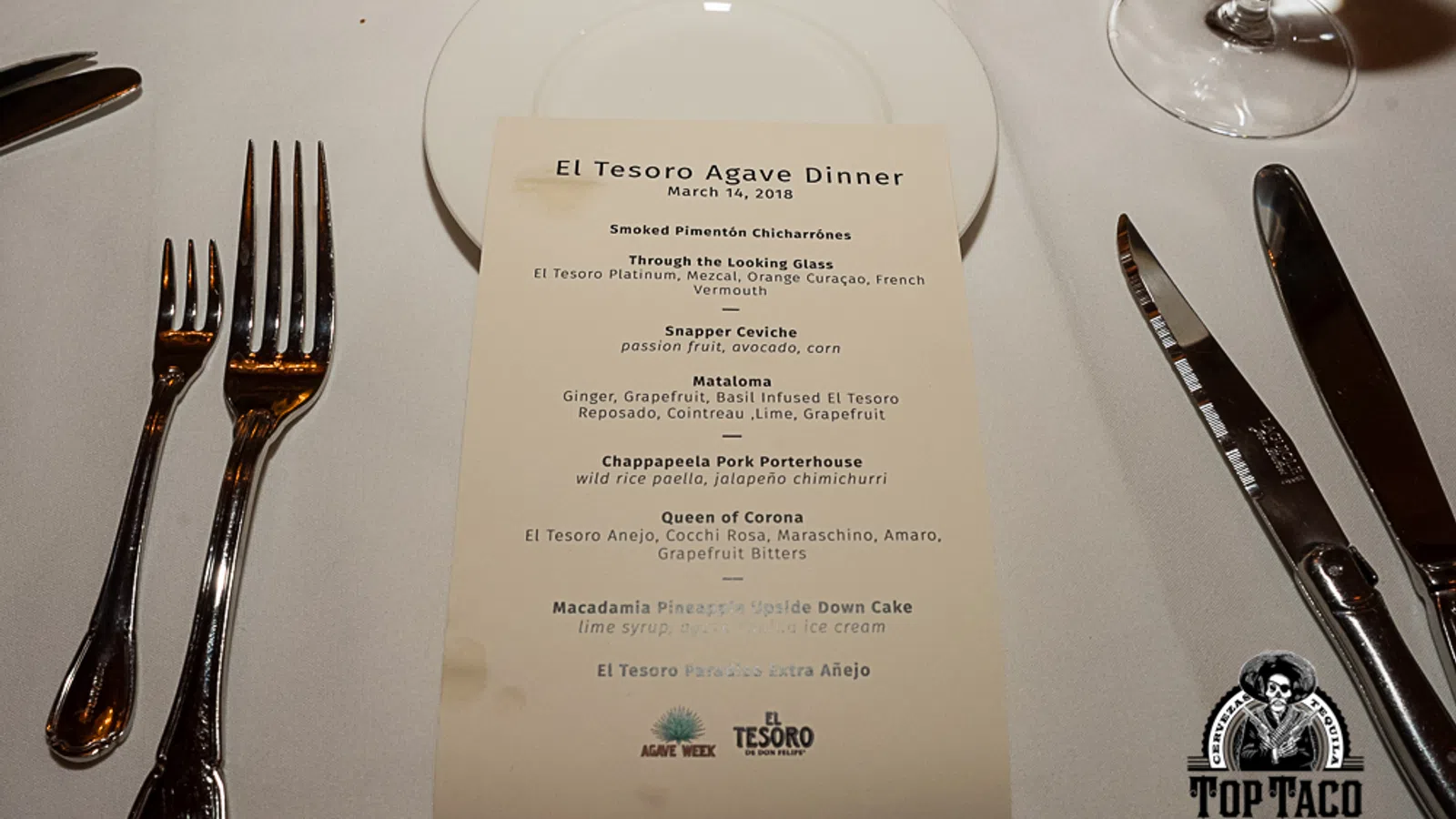 Agave Week with Top Taco El Tesoro Agave Dinner