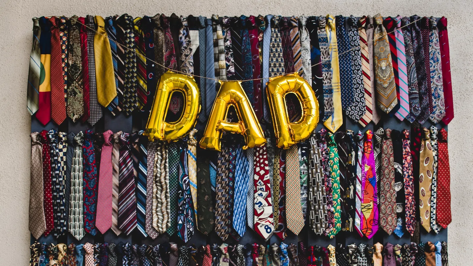 a wall full of ties