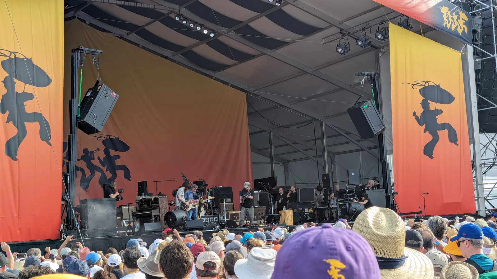 a band playing on stage