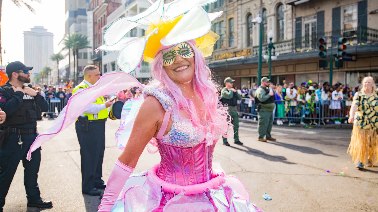 a person in a pink garment