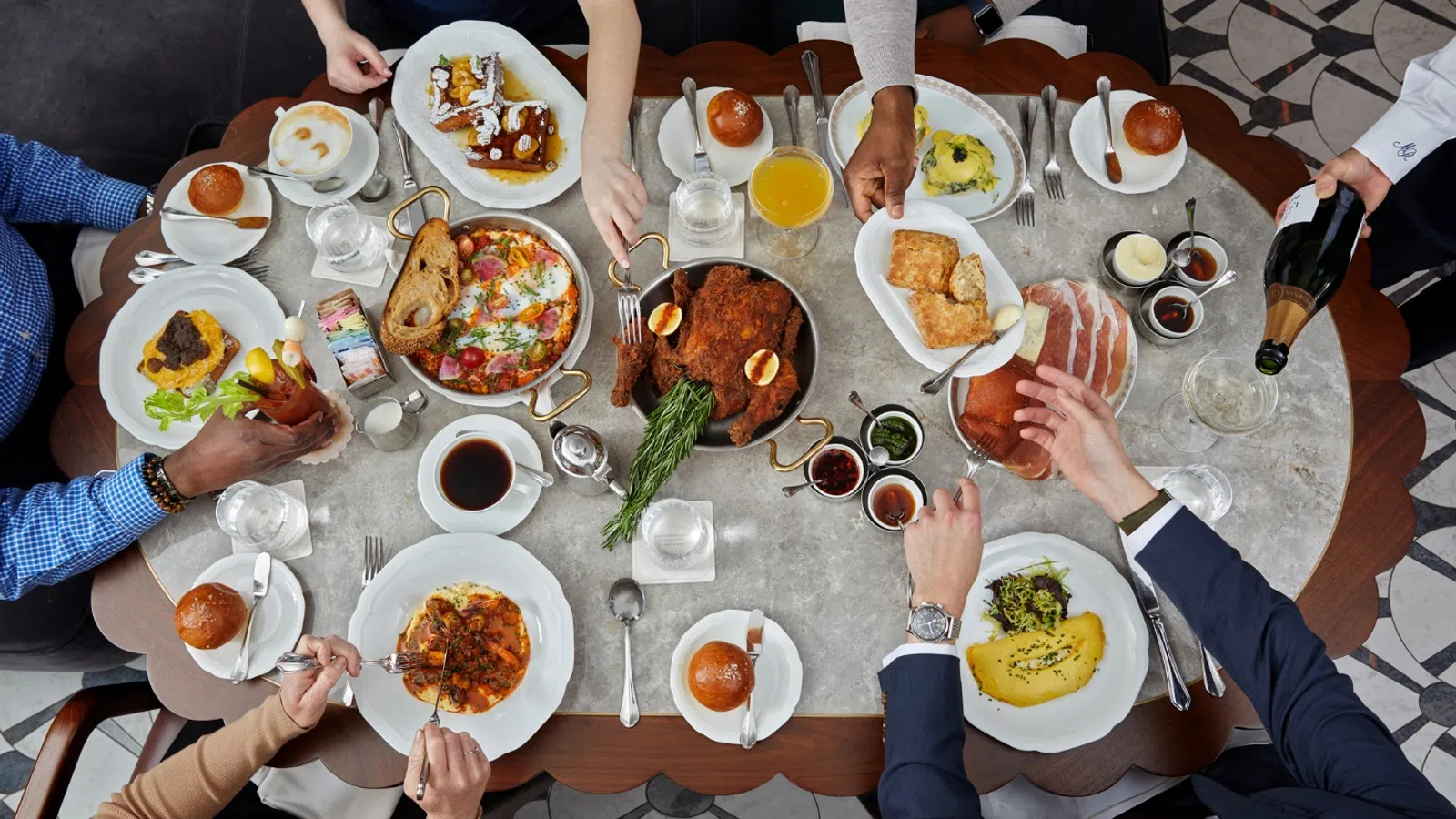people eating at a table